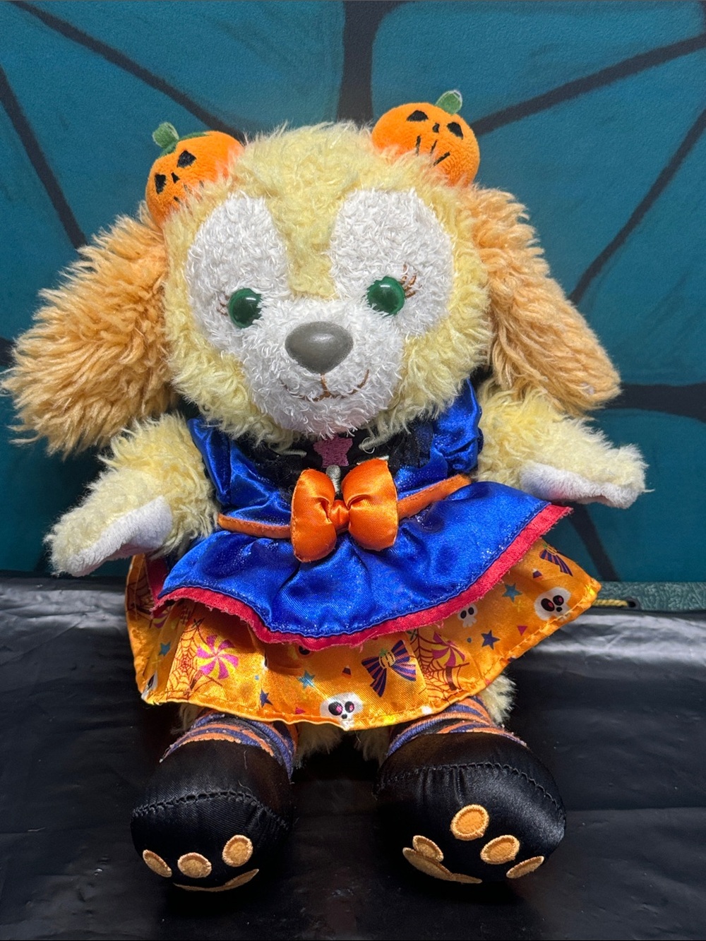 Shanghai Disney Cookie Plush Halloween Pumpkin Puppy 10” Tall